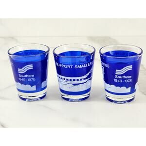 Southern Airways Airline Shot Glass 29th Anniversary 1949 - 1978 x3 New Vintage